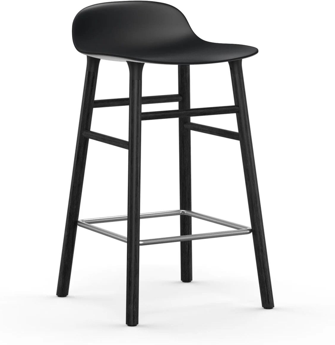 Normann Copenhagen Form Chair barstol lakkerte eikebein 65 cm svart