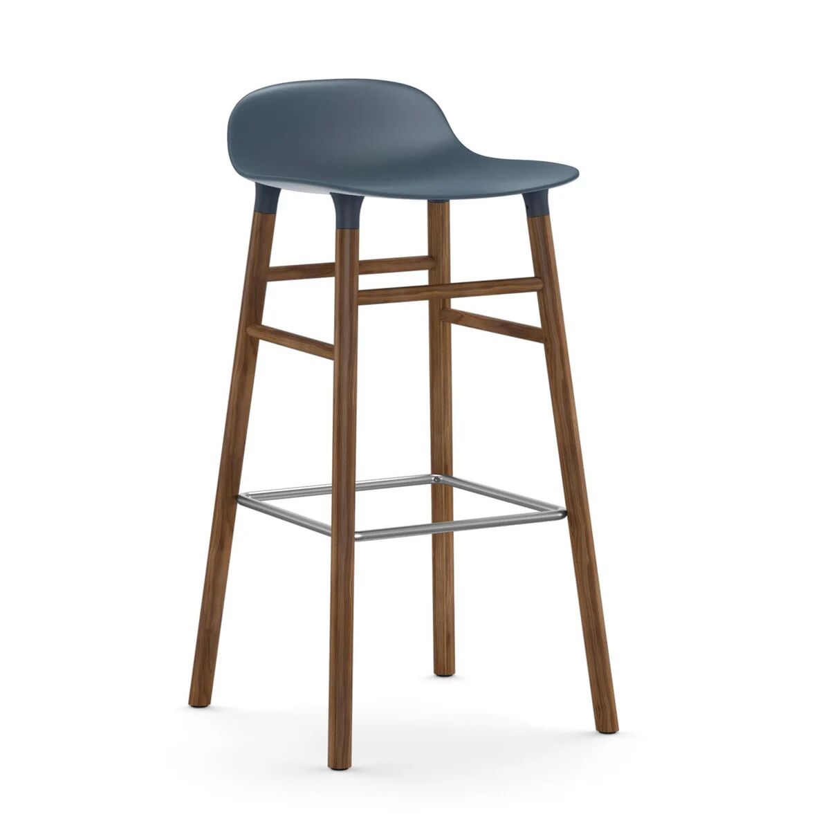 Normann Copenhagen Form Chair barstol valnøttben blå