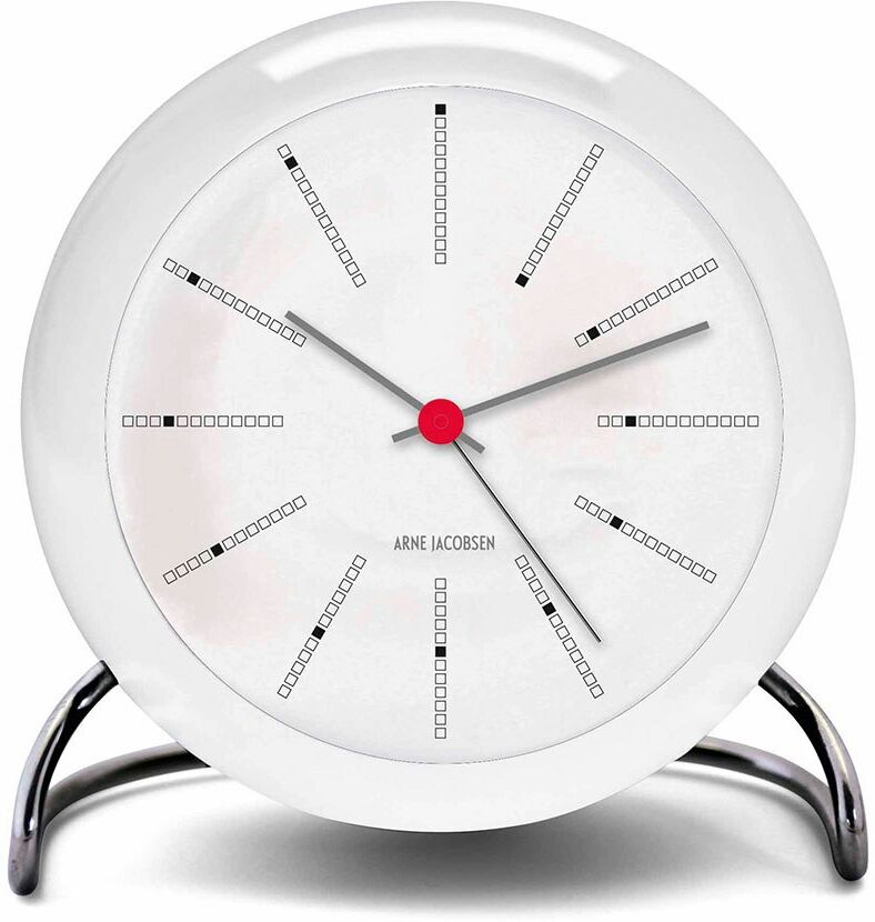 Arne Jacobsen -AJ Bordklokke Med Alarm, Hvit, 11cm