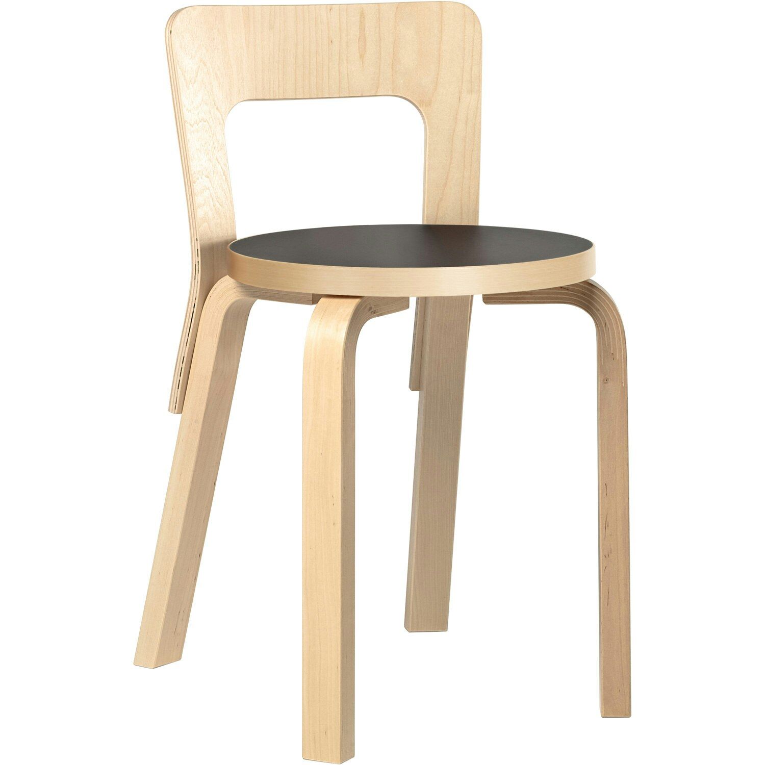 Artek -N65 Childrens Chair, Black Linoleum