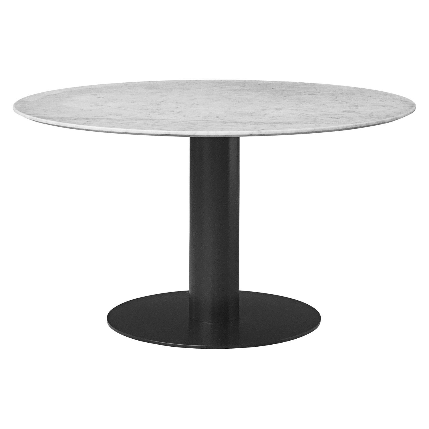 Gubi -2.0 Dining Table Bianco Carrara/Black Ø130 cm