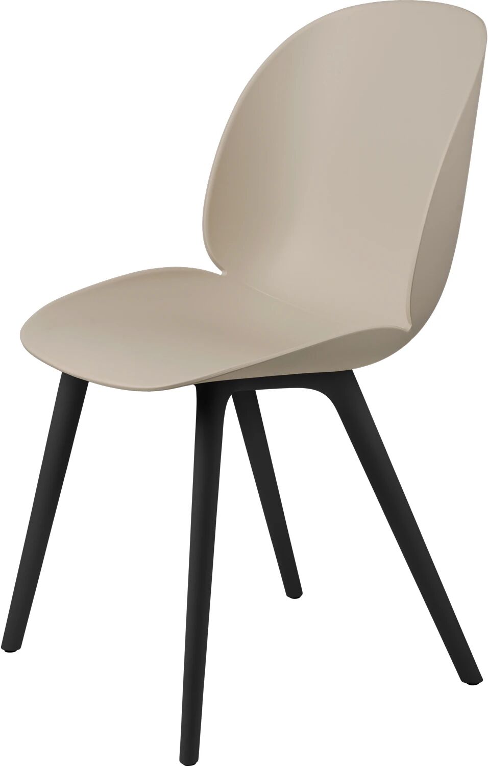 Gubi -Beetle Stol Upolstret Plast Black Base, New Beige