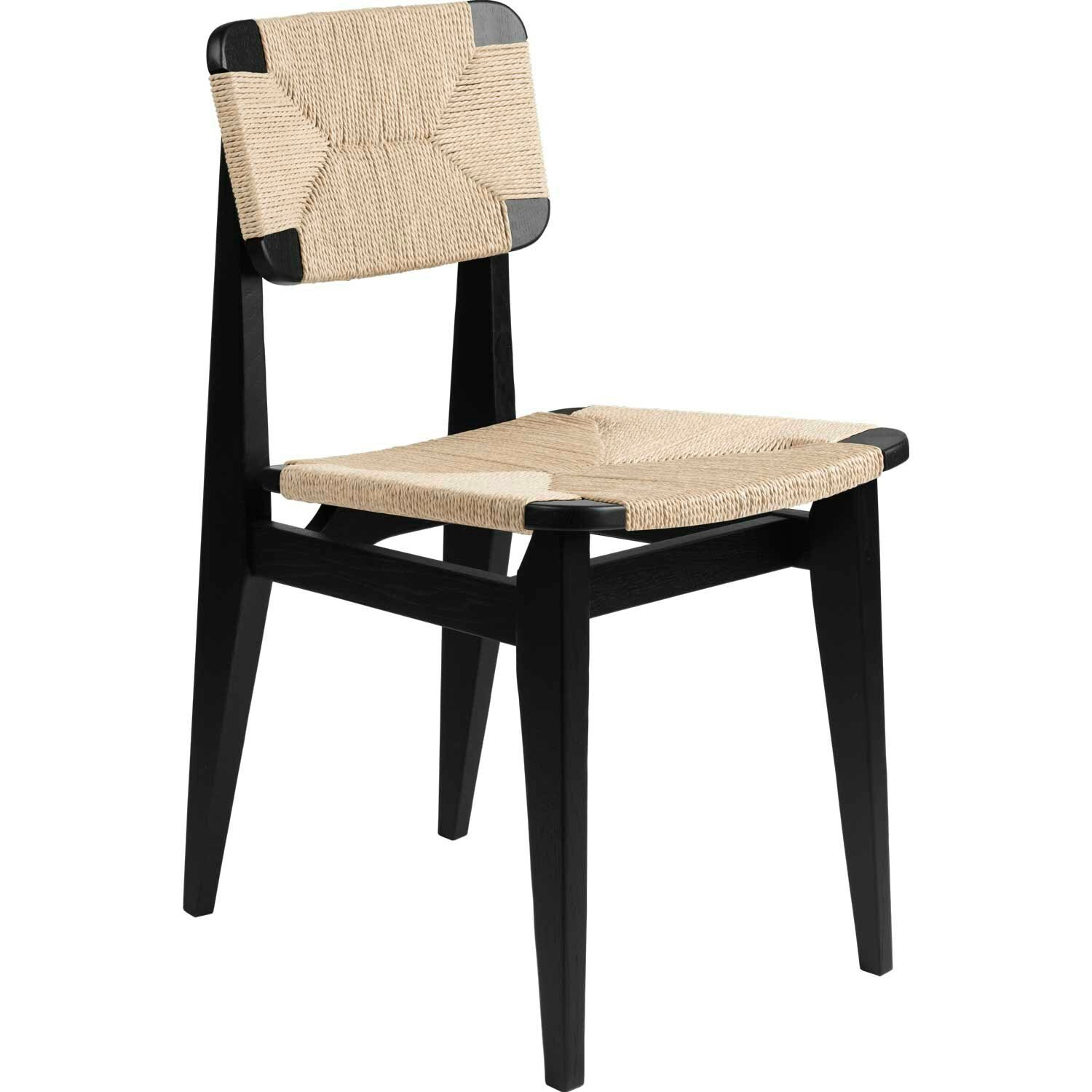 Gubi -C-Chair Stol, Papirsnøre / Oljet Sort Eik