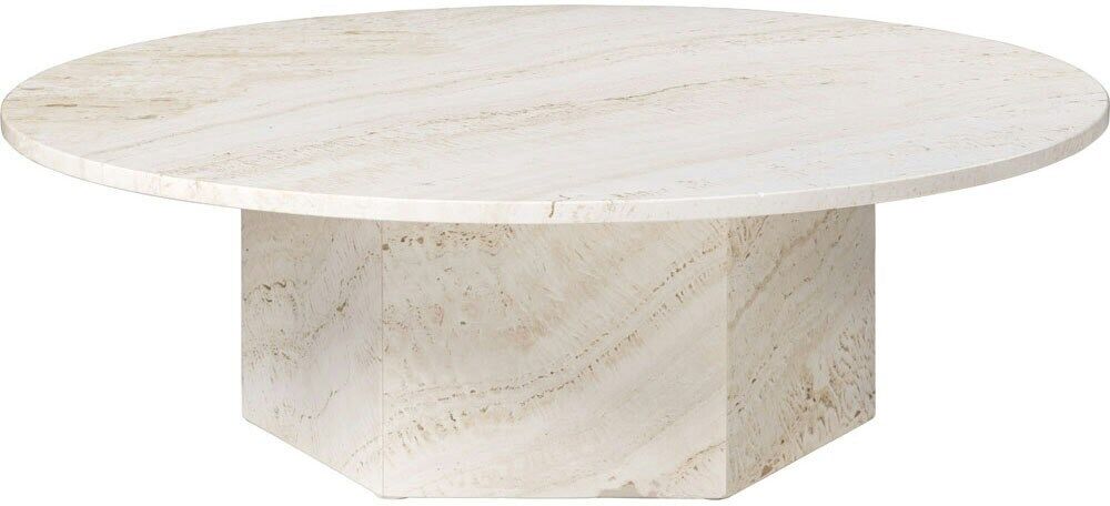 Gubi -Epic Salongbord Rund Ø110 cm, White Travertine