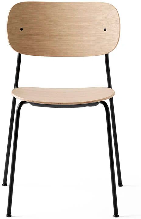 Menu -Dining Chair, Black Steel Base, Natural Oak Seat