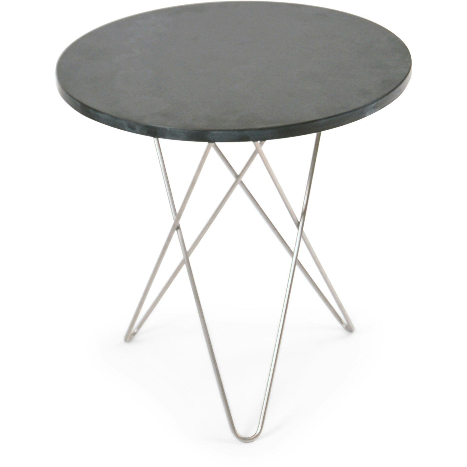 OX Denmarq -Tall Mini O Table Sidebord Ø50 cm, Stål/Rustikk Skifer