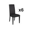 Unique Komplet 6 krzeseł TACOMA - Czarna ekoskóra + czarne nogi
