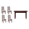 konsimo Rozkładany klasyczny stół z 4 krzesłami do jadalni orzech CIBUS, EDERE