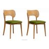 konsimo Krzesła loft dąb zielone 2szt LYCO