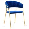 Elior Krzesło ciemnoniebieske w stylu glamour- Piano 2X
