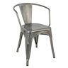 Elior Nowoczesne krzesło z podłokietnikami srebrne - Riki 4X