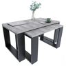 Elior Komplet dwóch stolików kawowych beton + czarny - Juna 4X