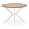 Elior Okrągły rozkładany stół w kolorze dąb złoty + biały - Revlos