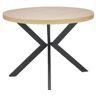 Elior Okrągły rozkładany stół w kolorze dąb złoty + czarny - Revlos