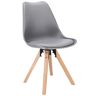 Elior Szare krzesło z drewnianymi nóżkami - Wiso