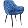 Elior Granatowe welurowe krzesło fotelowe - Akio