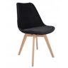 Elior Czarne welurowe krzesło na drewnianych nóżkach - Anio