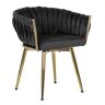 Elior Czarne obrotowe krzesło welurowe tapicerowane glamour - Akto