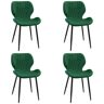 Elior Tapicerowany komplet 4 krzeseł butelkowa zieleń - Oferion 4X
