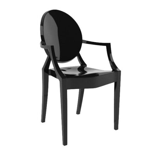 King Home Krzesło Duch czarne - inspiracja proj. Louis Ghost