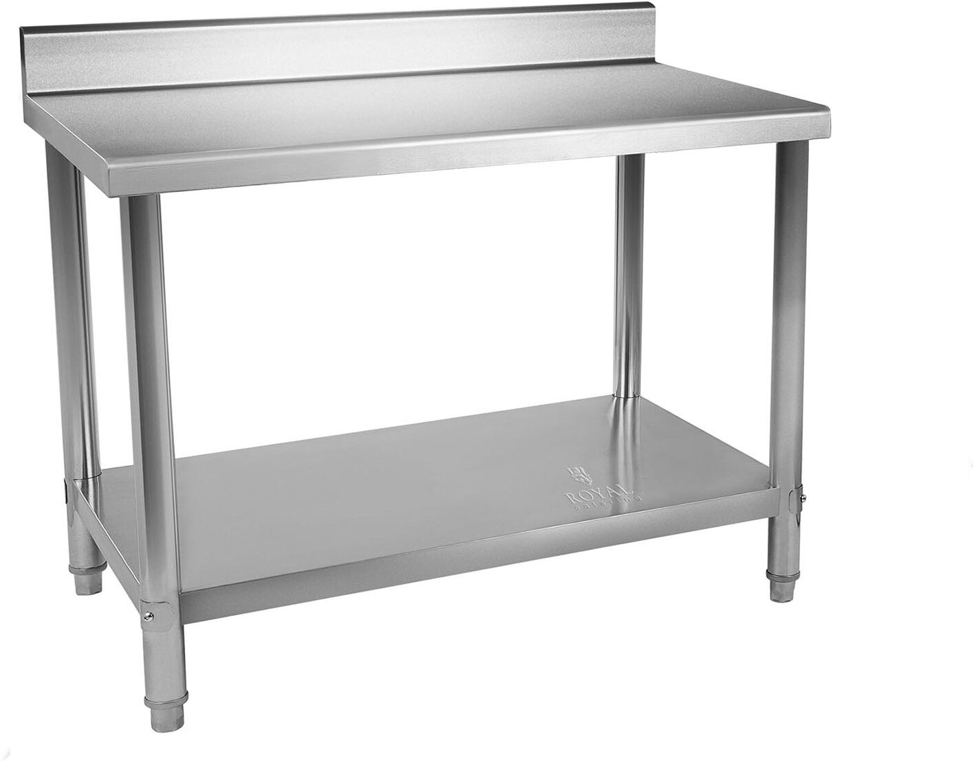 Royal Catering Stół roboczy ze stali nierdzewnej - 130 kg - 150 x 60 cm - rant RCAT-150/60-N