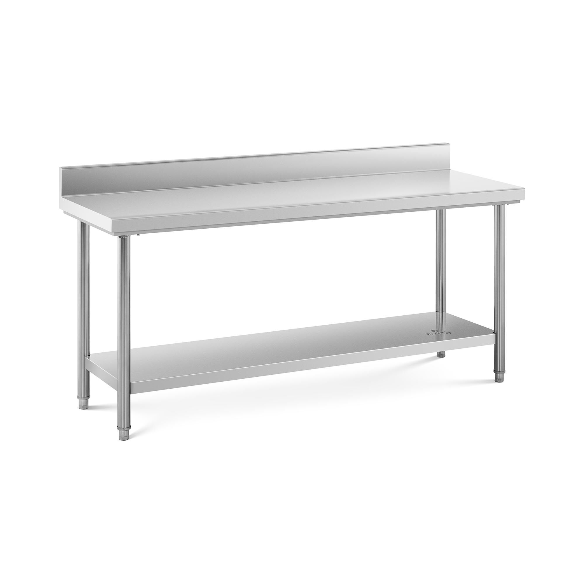 Royal Catering Stół roboczy - stal nierdzewna - 180 x 60 cm - 182 kg - rant RCWT-180X60SB