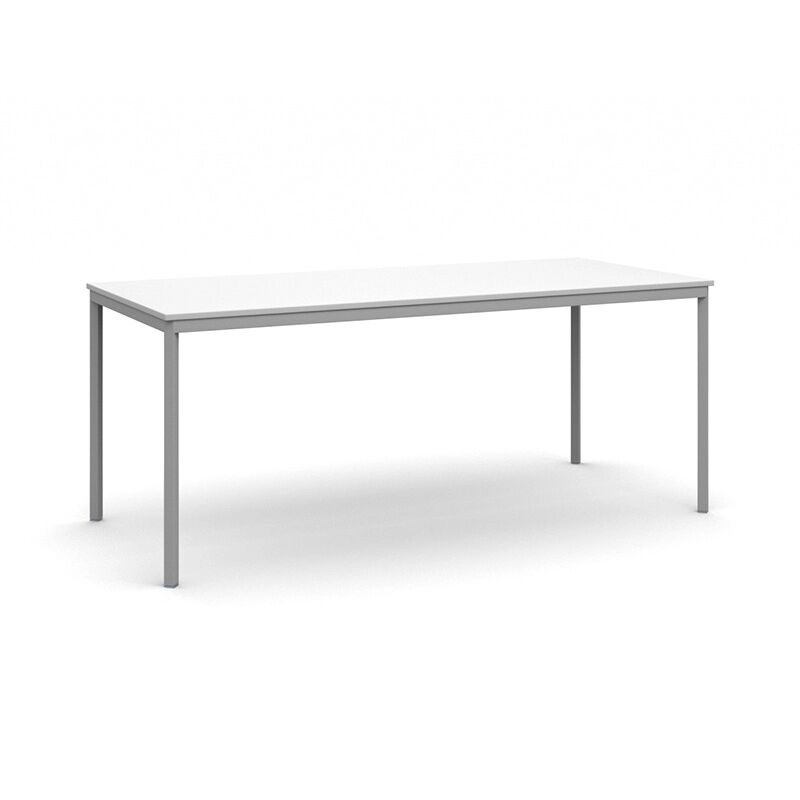 B2B Partner Stół do jadalni 1800 x 800 mm, blat biały, nogi jasnoszare
