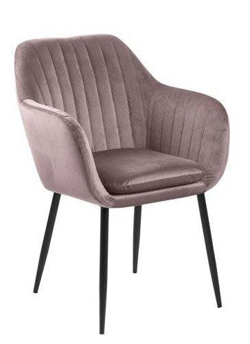 Elior Różowe tapicerowane krzesło welurowe - Tristo 2X