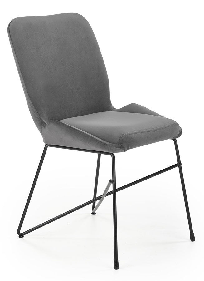 Producent: Elior Szare welurowe tapicerowane krzesło - Empiro 3X