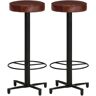 vidaXL Bancos de bar 2 pcs 76 cm couro genuíno