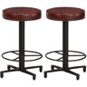 vidaXL Bancos de bar 2 pcs 52 cm couro genuíno