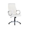 Beliani Cadeira de escritório Triumph de Pele sintética Branco 68x68x120