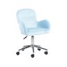 Beliani Cadeira de escritório Priddy de Veludo Azul 60x60x91