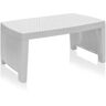 Hausbed Mesa de Centro Externa Lyman Estilo Ratan Branco 53x73x40cm