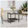 Vidaxl Mesa de Apoio (Preto - Rattan/vime - 45 x 45 x 45 cm)