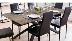 Pack Mesa de Jantar TRENDY (Carvalho Cinza) + 6 Cadeiras ZARA (Preto)