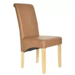 Cadeira de Sala ISABEL Castanho Claro (Pele Sintética)