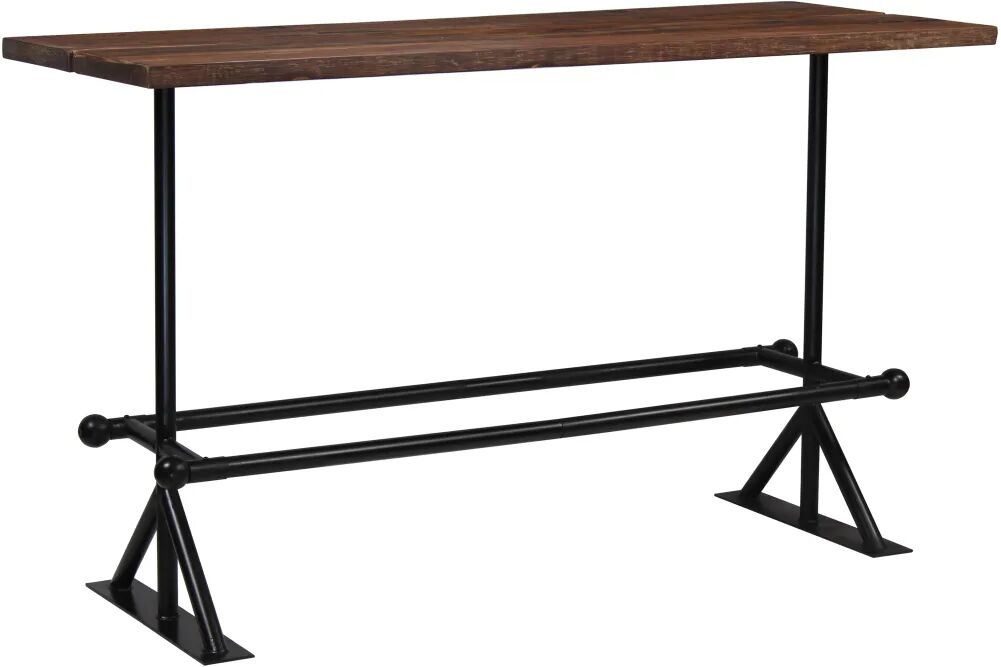 vidaXL Mesa de bar em madeira recuperada 180x70x107 cm castanho escuro