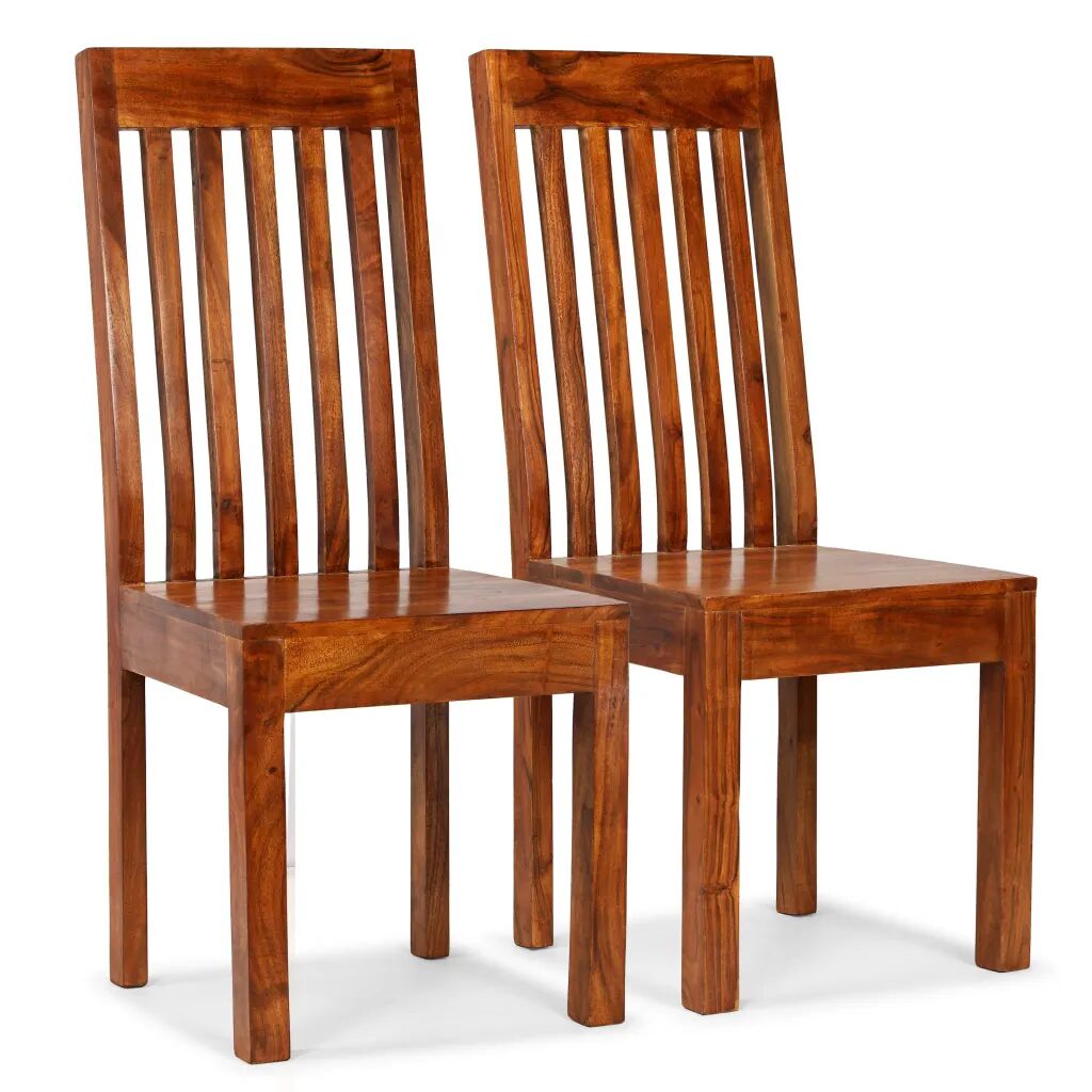 vidaXL Cadeiras de jantar 2 pcs madeira maciça acabamento em sheesham
