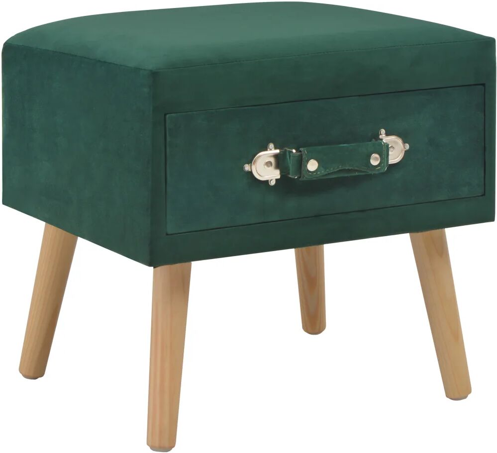 vidaXL Mesa de cabeceira 40x35x40 cm veludo verde