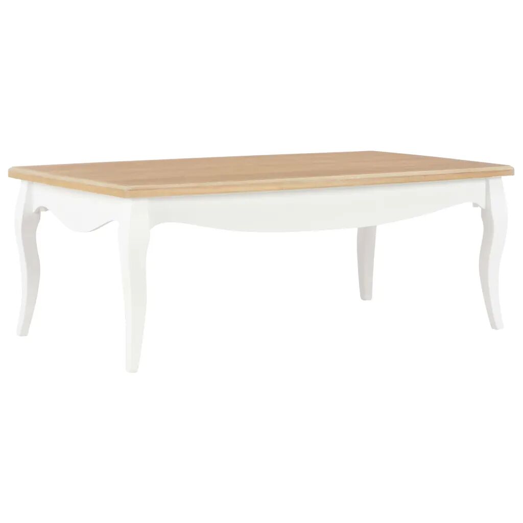 vidaXL Mesa de centro 110x60x40 cm pinho maciço branco e castanho