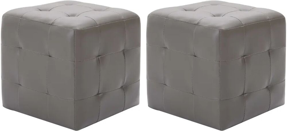 vidaXL Mesas de cabeceira 2 pcs 30x30x30 cm couro artificial cinzento