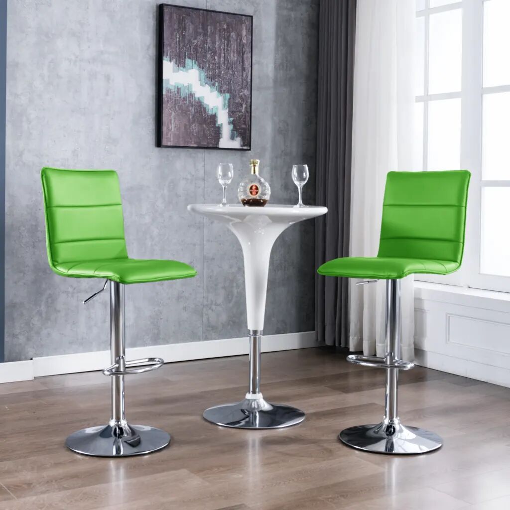 vidaXL Cadeiras de bar 2 pcs couro artificial verde