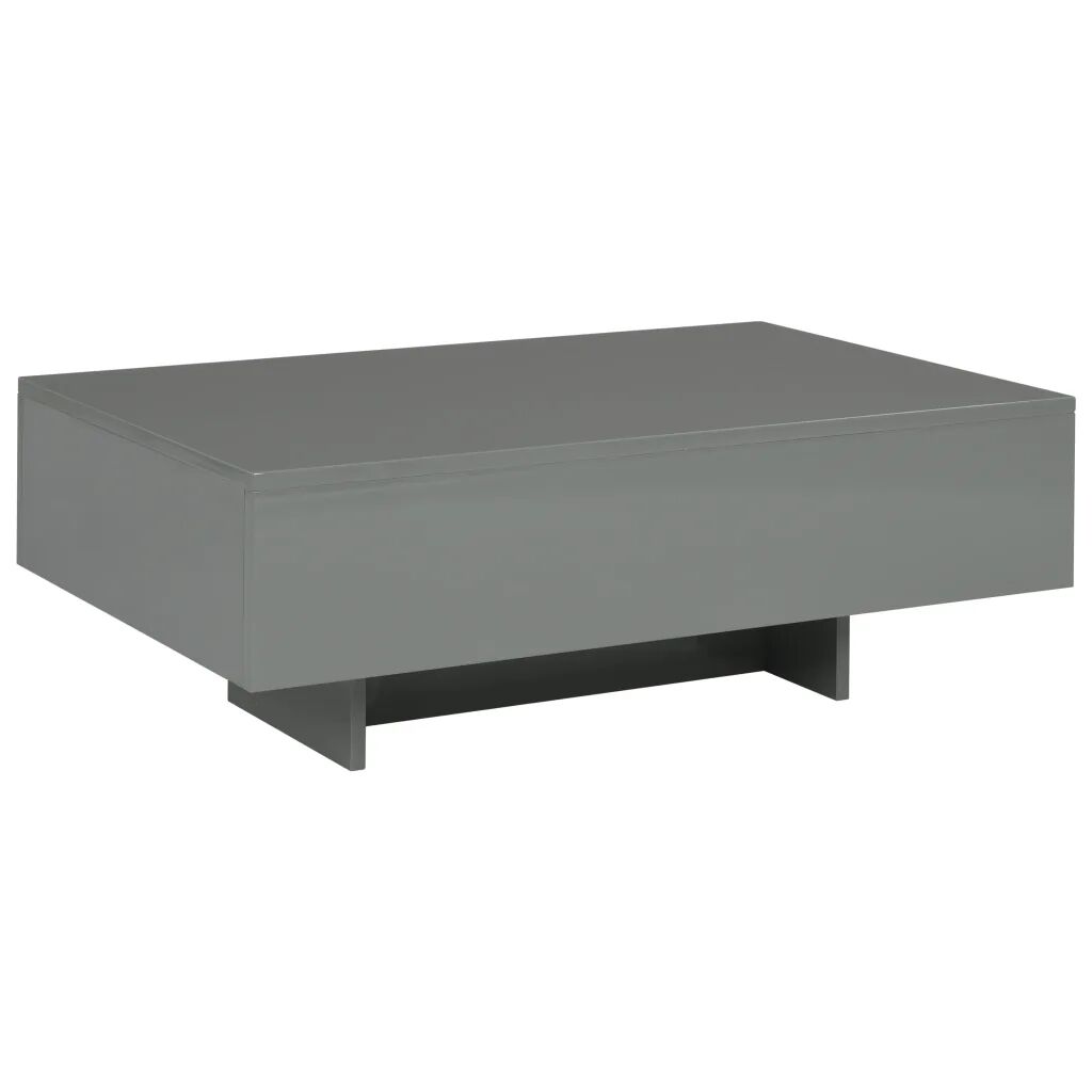 vidaXL Mesa de centro 85x55x31 cm MDF cinzento brilhante