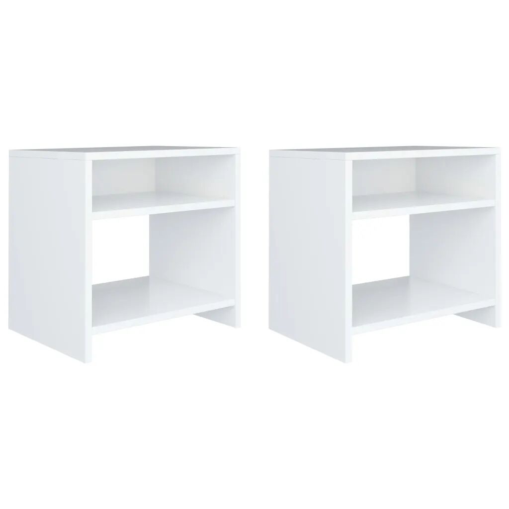 vidaXL Mesas-de-cabeceira 2 pcs 40x30x40 cm aglomerado branco