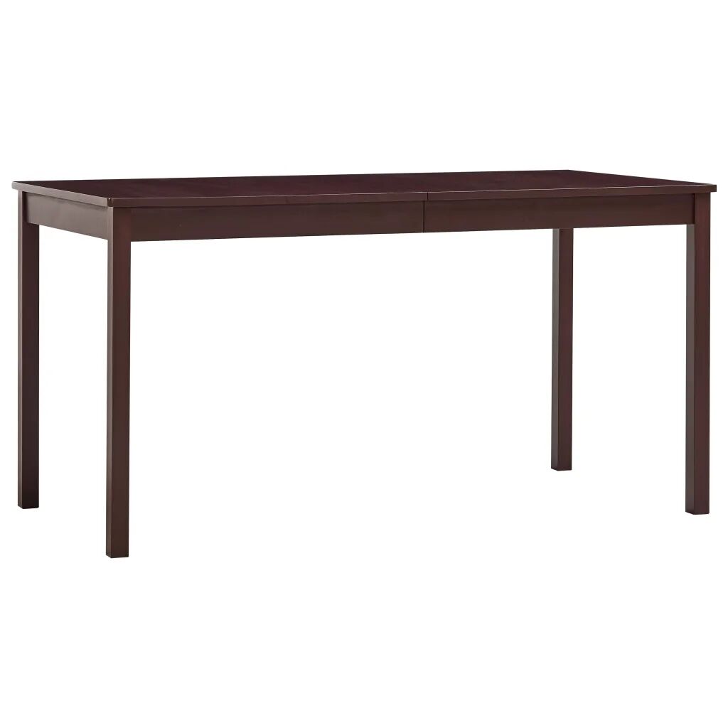 vidaXL Mesa de jantar 140x70x73 cm madeira de pinho castanho-escuro