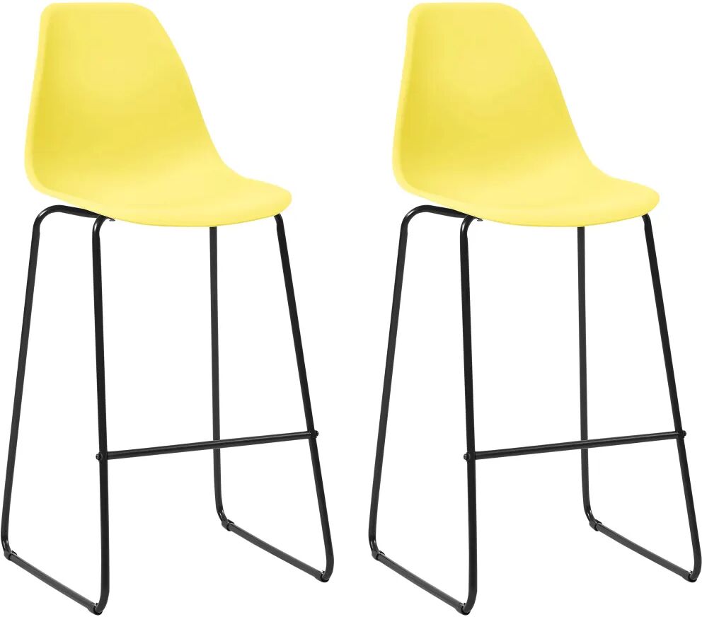 vidaXL Cadeiras de bar 2 pcs plástico amarelo