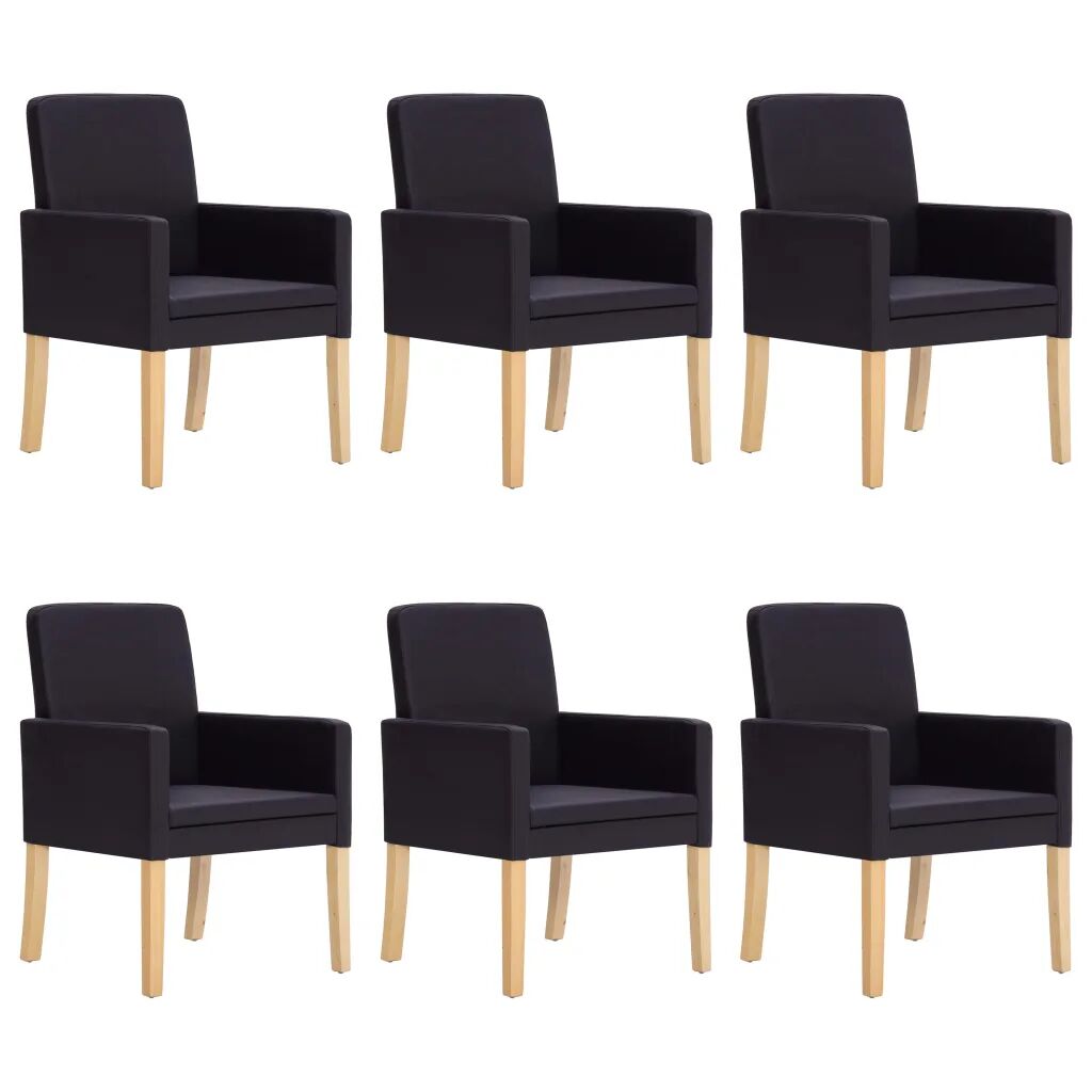 vidaXL Cadeiras de jantar 6 pcs couro artificial castanho-escuro