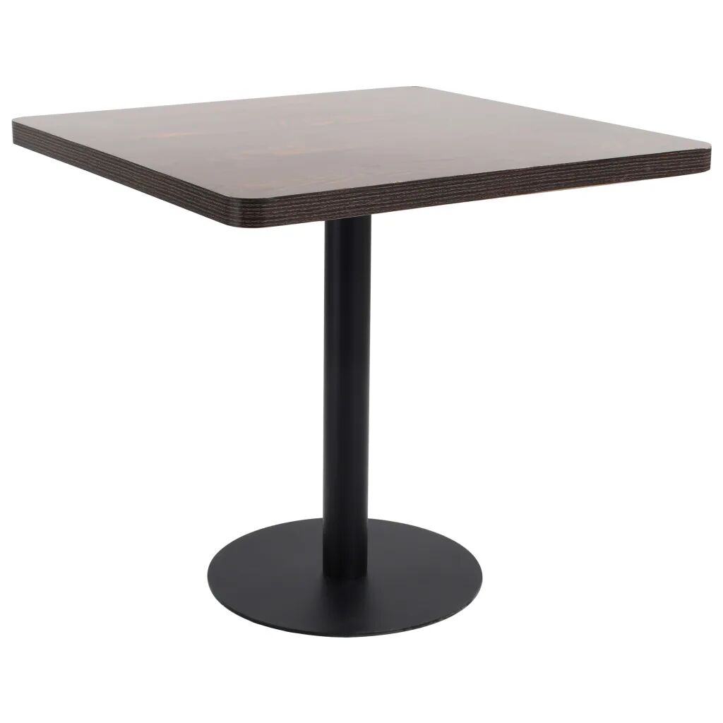 vidaXL Mesa bistrô 80x80 cm MDF castanho-escuro