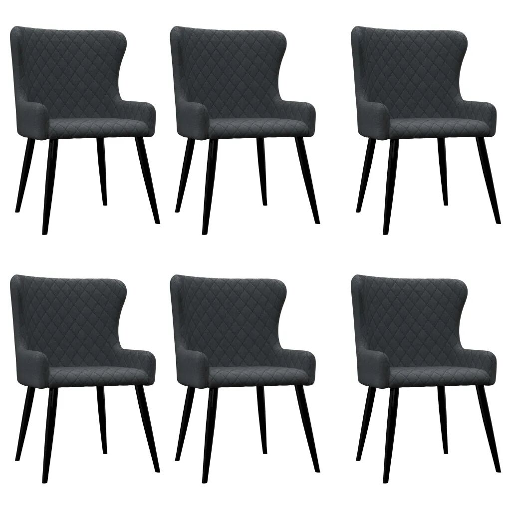 vidaXL Cadeiras de jantar 6 pcs tecido cinzento-escuro